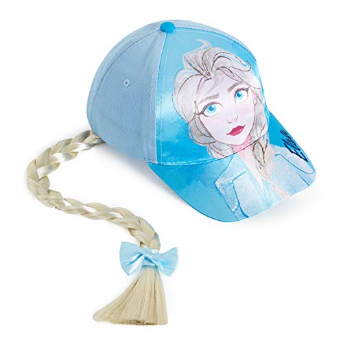 Disney Frozen 2 Cappello con Visiera per Protezione Solare Bambini, Cappellino Bambina con La Treccia di Elsa, Berretto Estivo, Idea Regalo Compleanno Bimba