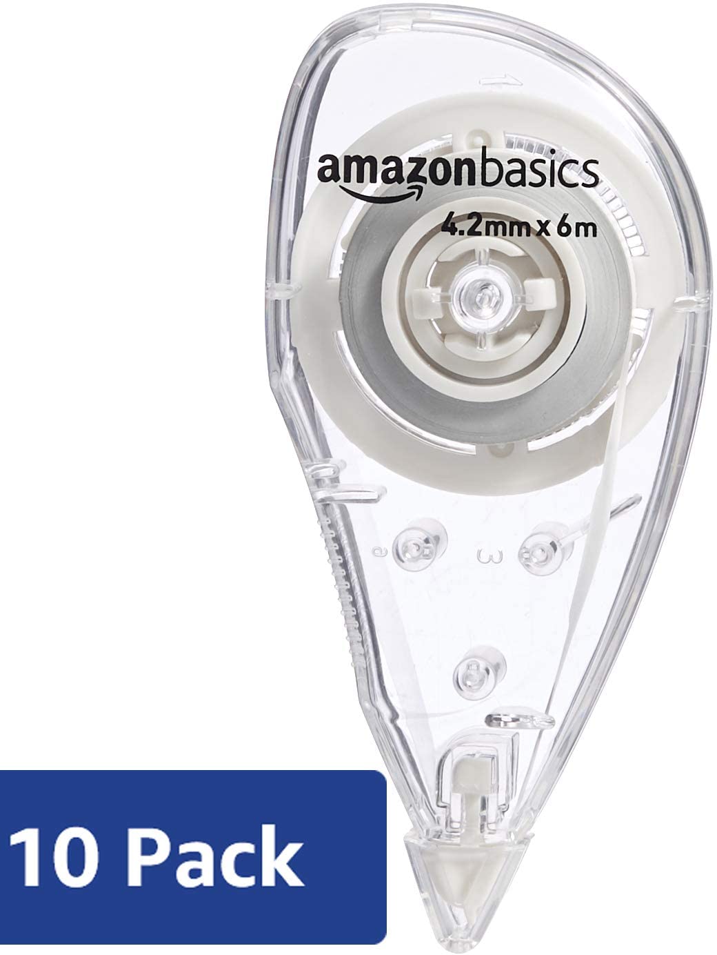 Amazon Basics - Correttore a nastro, 4,2 mm x 6 m, confezione da 10