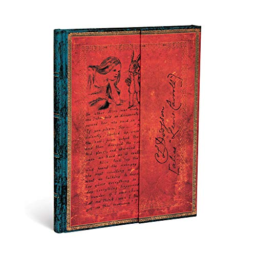 Paperblanks Diari a Copertina Rigida Lewis Carroll, Alice nel Paese delle Meraviglie | Righe | Ultra (180 × 230 mm)