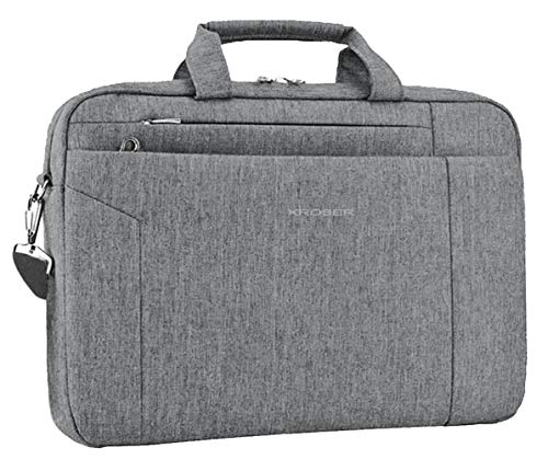 KROSER Laptop Ventiquattrore Borsa per PC Portatile da 15,6 Pollici e Tablet Borsa per Laptop per Donne e Uomo Messenger Spalla Borsa Tracolla da Viaggio Borsa e Messenger Grigio