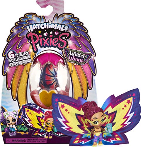 HATCHIMALS 6059069, Wilder Pixie con Ali in Tessuto e 2 Accessori (Gli Stili Possono variare)