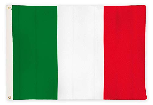 Bandiera Italiana Tricolore - Bandiera italiana 90 x 150 cm con occhielli in ottone - bandiera resistente alle intemperie per asta portabandiera - 100% poliestere