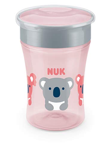 NUK Magic Cup Bicchiere Antigoccia per Bambini | Bordo 360 | 8+ Mesi | 230ml | senza BPA | Koala (Rosa)