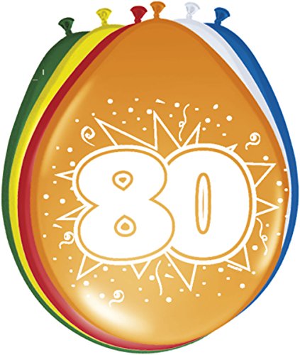 Palloncini multicolori 80 anni - 8 pezzi