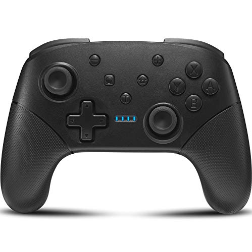 Wireless Controller per Nintendo-Bluetooth Switch Pro Controller Joystick Gamepad Joypad con Adjustable Turbo / 6-Axis Gyro / Dual Vibrazione / Screenshot Funzioni - Black