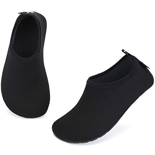 katliu Bambini Scarpe da Immersione Ragazze Ragazzi Scarpette da Surf da Scoglio Water Shoes per Piscina Nuoto Spiaggia Canottaggio Vela Aqua Cycling Snorkel Mare Fiume(032 Nero, 20/21 EU)