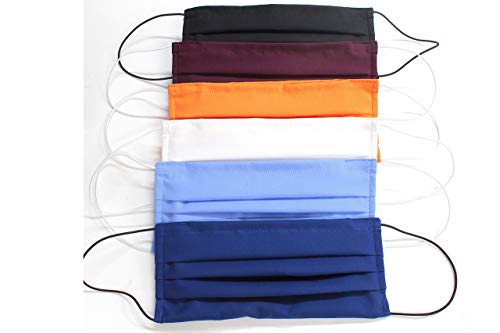 5 Mascherine artigianali in doppio strato di puro cotone colori assortiti con tasca per inserimento ulteriore protezione