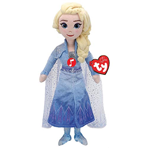 TY T02406 Queen ELSA W/Sound-Beanie-MED, Multicolore
