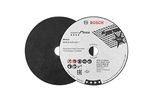 Bosch Professional 260925C124 Mola da Taglio Expert for (Acciaio Inox, X-Lock, Ø 76 mm, Ø Foro 10 mm, Accessorio per smerigliatrice angolare a Batteria)