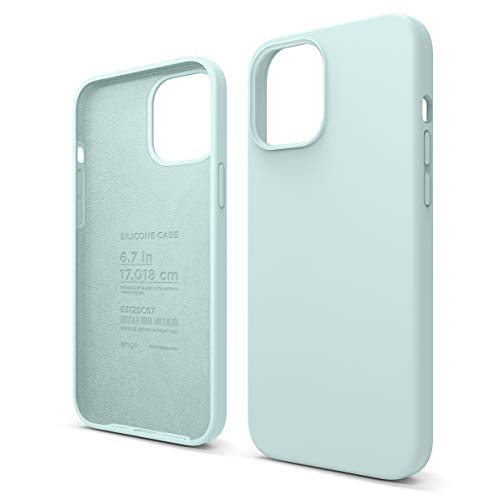 Elago Silicone Liquido Custodia Cover Compatibile con iPhone 12 PRO Max Case (6.7”), Silicone Liquido Premium, Protezione Full Body : Case Antiurto 3 Strati (Verde Menta)