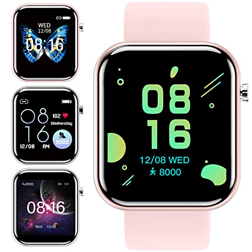 Smartwatch Orologio Fitness Uomo Donna Smart Watch Contapassi Cardiofrequenzimetro da Polso Orologio Sportivo Touch Fitness Tracker Impermeabile IP68 Cronometri GPS Condiviso per Android iOS