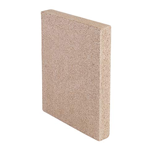 Kamino-Flam 333314 Piastra Lastra in Vermiculite per Camino, Beige, 250 x 124 x 30 mm