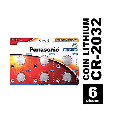 Panasonic CR2032, Pile al Litio, 3 V, Conf. 6 Pezzi