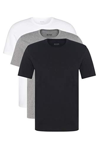 BOSS T- Shirt Col Rond Maglietta Regular Fit Uomo, Pacco da 3 Pezzi, Multicolore (White/ Grey/ Black), Medium