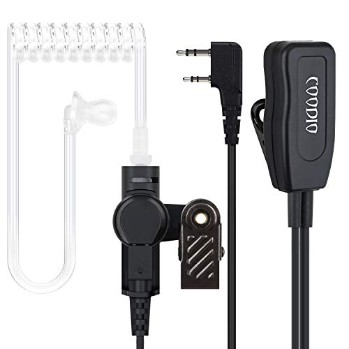 COODIO Kenwood Radio Cuffia 2-Pin Professionale Microfono con Auricolare [Tubo Acustico] Headset la Sicurezza e Bodyguard per Kenwood Baofeng UV-5R, UV-82 Midland Wouxun Ricetrasmittente