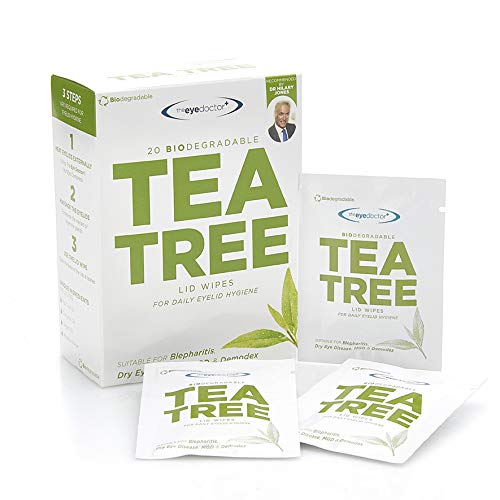 20 salviette per palpebre dell’albero del tè – Confezione da 20 salviette biodegradabili per occhi secchi, blefarite, MGD e Demodex
