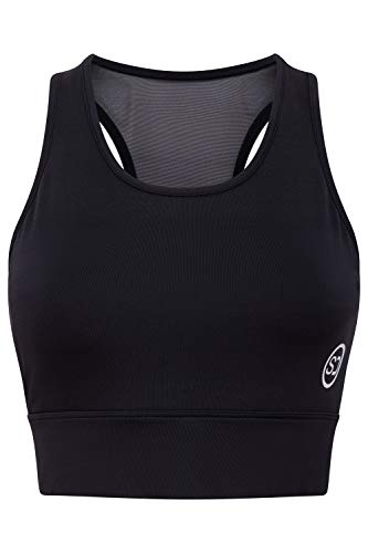 Sundried Reggiseno Sportivo Bassiera Womens Top Training Esecuzione di Allenamento di Ginnastica di Yoga (Nero, M)