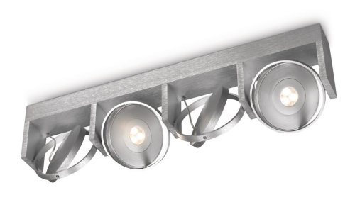 Philips Lighting Particon Barra con 4 Spot, LED, Testa Circolare Regolabile, Alluminio
