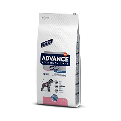 Advance Veterinary Diets Atopic con trota e patate - Cibo per cani di taglia media /maxi con dermatite, perdita di pelo e intolleranze alimentari - 12 kg