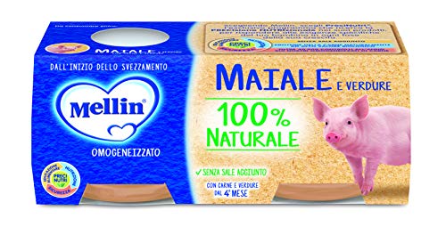 Mellin Omogeneizzato Maiale con Verdure - 24 Vasetti da 80 g