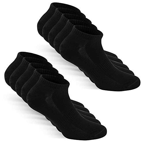 TUUHAW Calzini Uomo Donna Sportivi Calze 11 Paia Traspirante Cotone Calze Nero 35-38