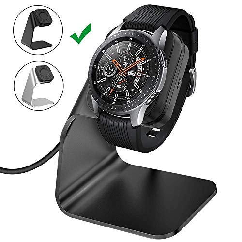 CAVN Caricabatterie Compatibile con Samsung Galaxy Watch 46mm / 42mm / Gear S3 Caricabatterie a induzione, (150 cm / 4,9 ft) Alluminio USB Cavo di Ricarica per Glaxay Watch/Gear S3 (Nero)