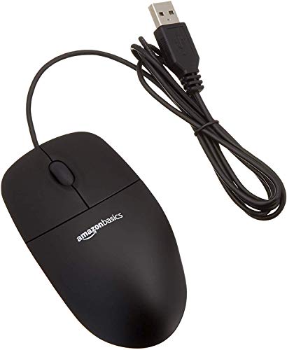 AmazonBasics Mouse USB, 3 pulsanti