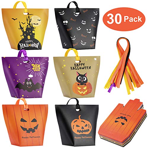 HOTSAN Sacchetti di Caramelle di Halloween Treat Bags-30PCS Paper Goodie Bags di Halloween Dolcetto o Scherzetto Sacchetti Regalo per Feste di Halloween per Decorazioni per Feste di Halloween