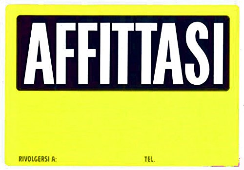 takestop® Cartello AFFITTASI PLASTIFICATO con Scritta 30 X 20 cm Land SEGNALETICO Colore Casuale