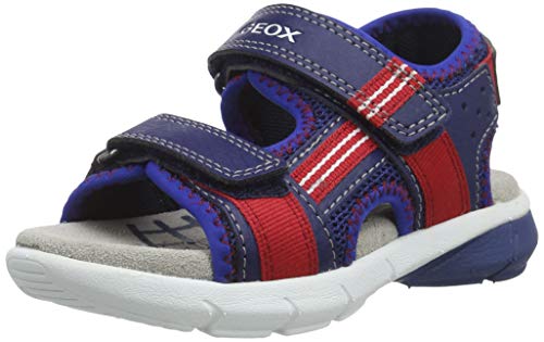 Geox B FLEXYPER BO, Sandali Punta Aperta Bambino, Blu (Navy/Red C0735), 27 EU