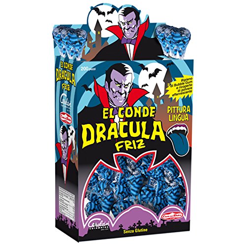 50 LECCA LECCA EL CONDE DRACULA FRIZ PITTURA LINGUA BLU CHUPA CHUPS SFUSI