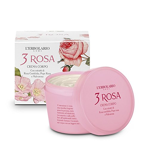 L 'erbolario 3 Rosa Crema Per Il Corpo, 1er Pack (1 X 200 ML)