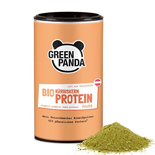 Proteine di semi di zucca bio con il 59% di proteine vegetali, semi di zucca tostate e macinate, testate e certificate in laboratorio, ideale come polvere proteica vegane, 225 g