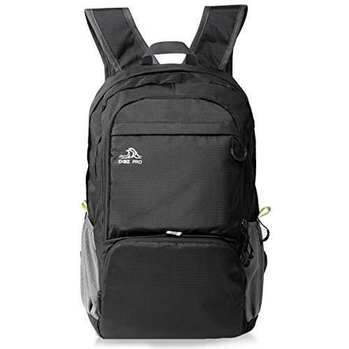 Cobiz Ultralight Packable Camping Zaino Escursionismo Daypack, 30L Pack Handy Pieghevole Laptop Travel Outdoor Zaino per Donna Uomo Bambini (A-Nero)