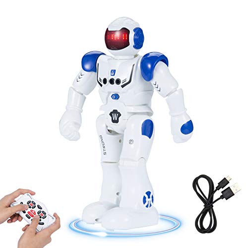 SUNNOW Robot Giocattolo per Bambini Programmazione Intelligente Telecomandato Robot Interattivo Gesti Control Ricaricabile Multifunzionale Robot, Migliore Regalo per i Bambini (Blu)