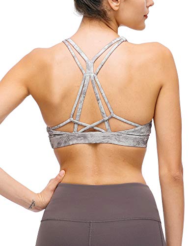 EVELIFE Donna Reggiseno Sportivo, Reggiseno Senza Ferretto Imbottito, Reggiseni Sportivo con Spalline Incrociate, Sports Bra per Yoga Fitness Gym(Multicolore S)