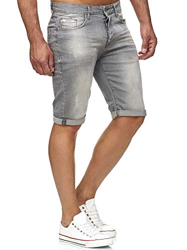 Redbridge Pantaloncini a Jeans da Uomo Bermuda Estivi Casual Denim Cotone Grigio W38
