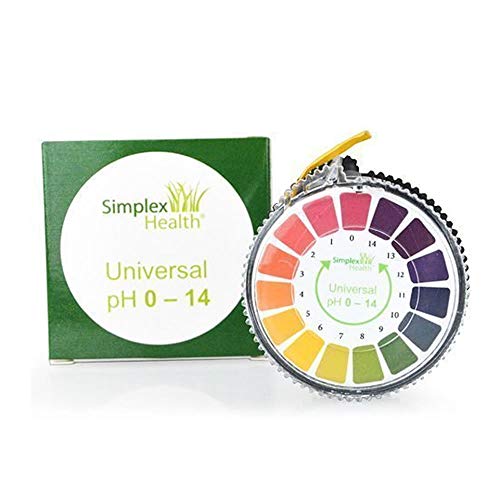 Simplex Health pH Indicatore TORNASOLE TEST carta rotolo, 0 - 14 PER ACQUA urina e Saliva, 5 metri