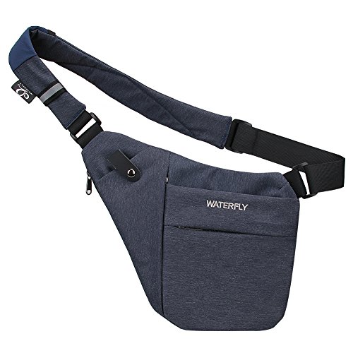 Waterfly Zaino Monospalla Uomo e Donna, Leggera Borsa Petto Lavoro Sportivo Borsello (Grigio)