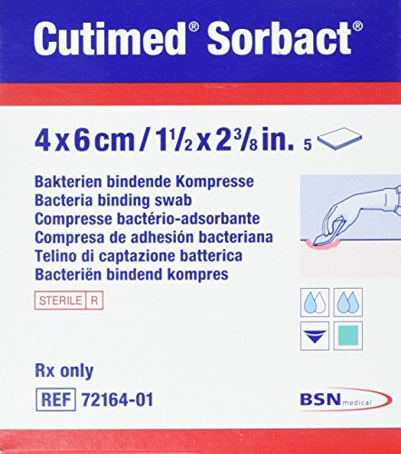 BSN Medical 2324325 Cutimed Sorbact Garze, 4x6 cm, 5 medicazioni