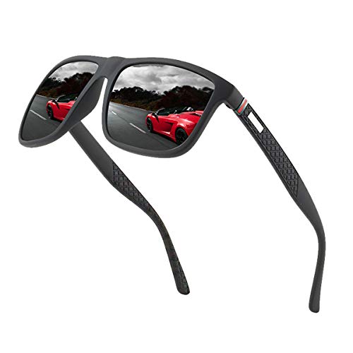 Occhiali da sole polarizzati per uomo e donna; montature vintage/classiche; lenti ad alta definizione; occhiali da sole per golf/guida/pesca/sport all'aria aperta/moda (nero【1】)