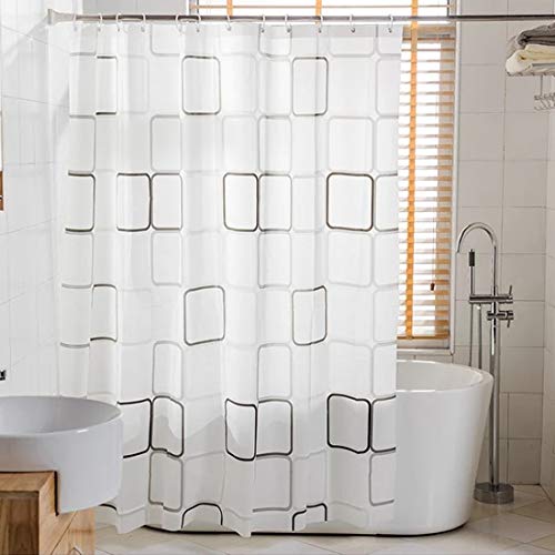 Bathroom Shower Curtain 180 x 180cm Liner 100% PEVA - 3D Effect Design Waterproof Bath Shower Curtain Liner,Eco-Friendly,Non Toxic, No Odor,Rust Proof Grommets,Great for Bathroom Tubs and Showers