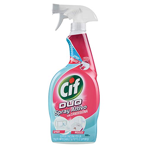 Cif Casa Expert Sgrassatore Candeggina, Spray Detergente Igienizzante per Superfici Dure - 650 ml