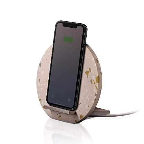 Native Union Dock Caricabatteria Wireless - [Certificato Qi] 10W Stand di Ricarica Rapida Versatile - Compatibile con iPhone 12/12 Pro/12 PRO Max/12 Mini(Terrazzo Rose)
