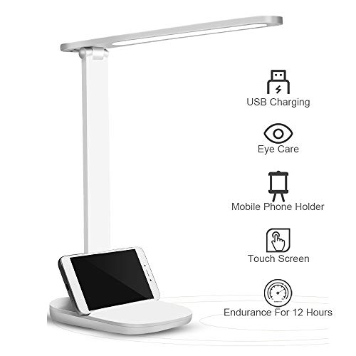 Lampada da scrivania a LED, lampada da scrivania dimmerabile Lampada da lettura Touch Touch Control, lampada da scrivania con protezione degli occhi, per studio, casa