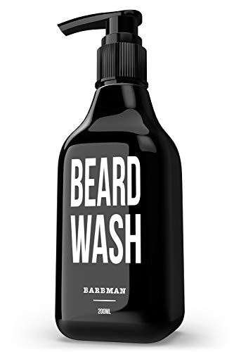 BARBMAN: Shampoo per Barba (200ml) al Legno di Sandalo, pulisce ogni giorno viso e barba in profondità, Regalo ideale per l'uomo con la Barba