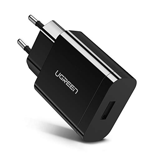 UGREEN Caricatore USB Quick Charge 3.0 Caricabatterie USB FCP Carica Rapida 18W 5V 3A Compatible with Samsung S20 A8 Huawei P40 Mate 30 Honor 10 Xiaomi Mi 10, iPhone, Tablet, AirPods, Cuffie Wireless