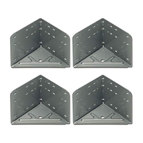 Secotec vas203 angolo letto raccordo angolare in acciaio colore grigio argento, 4 pezzi,115 X 115 X 133 mm, 4