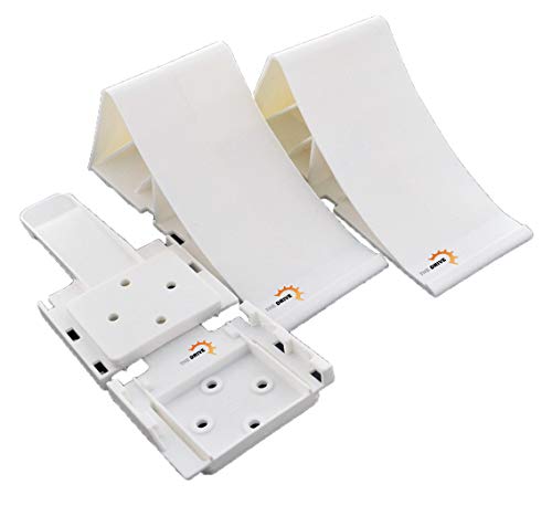 Tripus - Set di 2 bloccaruote comprensivi di supporto con portata da 1600 kg, colore bianco