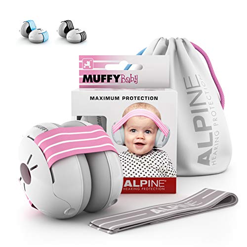 Alpine Muffy Protezione acustica per bambini – protettori acustici per bambini e neonati fino ai 36 mesi – previene i danni dell’udito – migliora il sonno in viaggio - confortevoli - Rosa